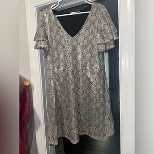 Animal print - sequins dress- large